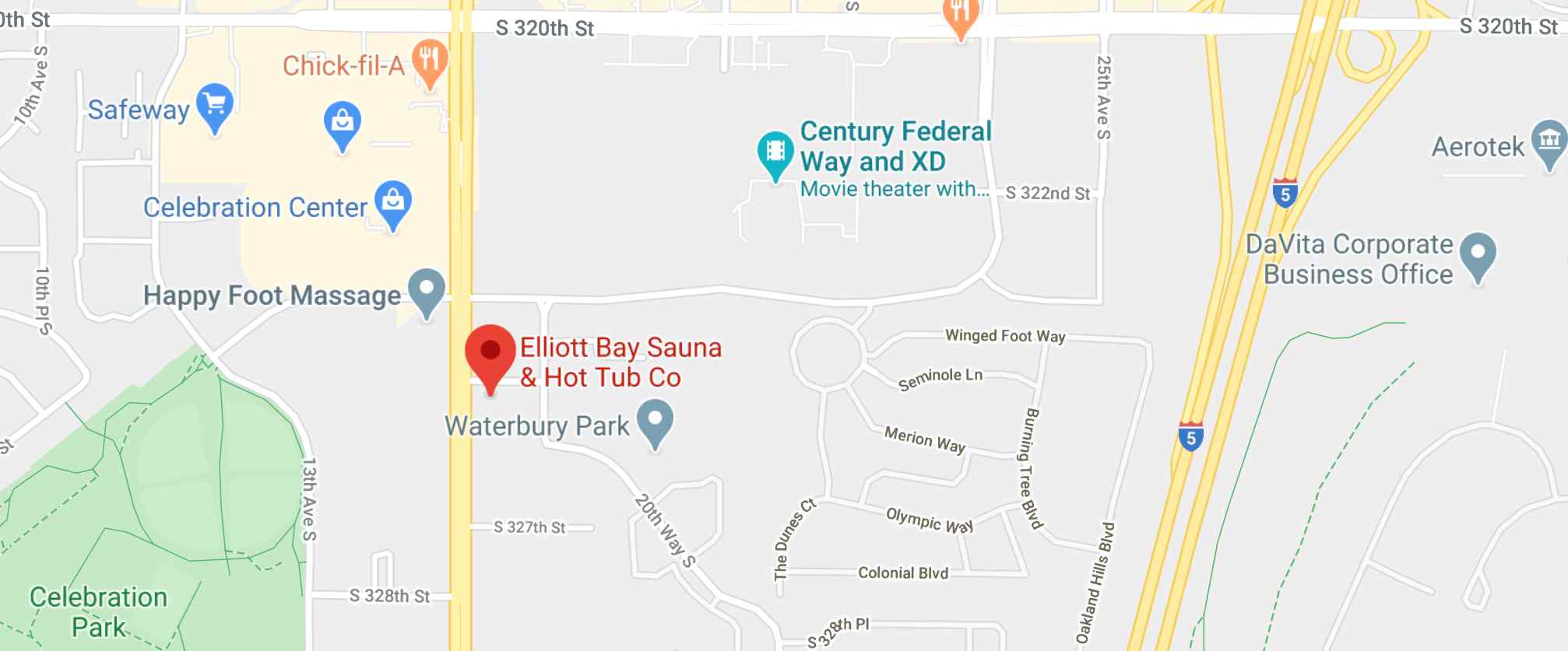 map to Elliott Bay Hot Tub & Sauna